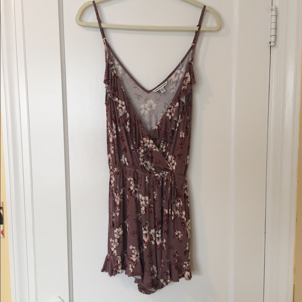 American Eagle Outfitters Purple Floral Romper S
